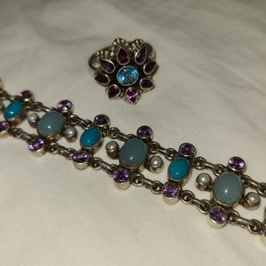 Nicky Butler gemstone ring and bracelet set